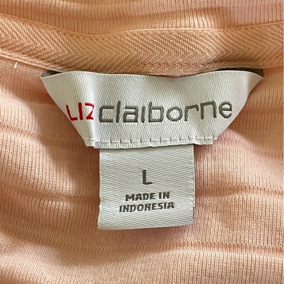 $20 SALE Textured Short Sleeve Top Pastel Pink Blush Liz Claiborne Scoop Neck - Picture 5 of 7